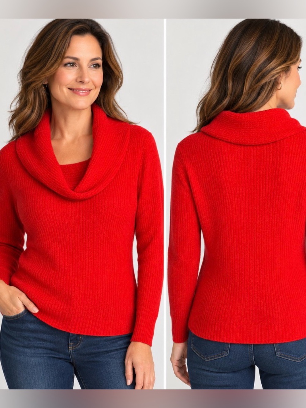 Timing Size Small Red Sweater Womens Cowl Neck New NWT